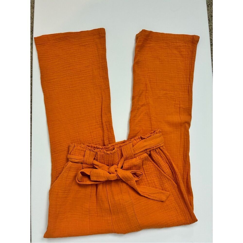 Sincerely Jules NWT Crinkly High waist slim Belt tie Pants